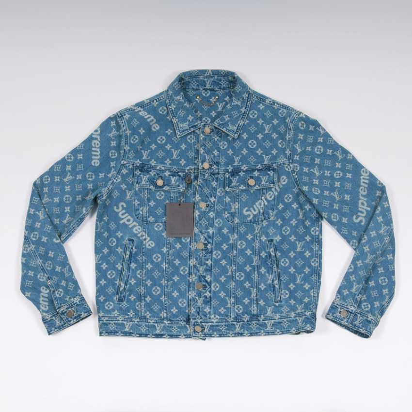 supreme x louis vuitton jacquard denim jacket