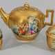 Goldfond-Teekern mit Teniers-Szenen - Foto 1