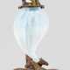 Figürliche Jugendstil-Tischlampe mit Pferdepaar - Foto 1