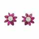 SCHILLING Ohrringe "Blüten" mit feinen Rubinen und Brillanten - photo 1