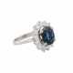 Ring mit Saphir ca. 3,2 ct, umrahmt von 14 Brillanten - фото 1