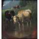 MALI, CHRISTIAN FRIEDRICH (1832-1906), "Kühe im Wasser", - Foto 1