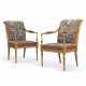 A PAIR OF GEORGE III GILTWOOD OPEN ARMCHAIRS - Foto 1