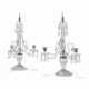 A PAIR OF ENGLISH CUT-GLASS TWO-LIGHT CANDELABRA - фото 1