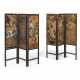 A PAIR OF LATE GEORGE III MAHOGANY AND DECOUPAGE FIRE SCREENS - Foto 1
