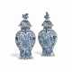 A PAIR OF DUTCH DELFT VASES AND COVERS - photo 1