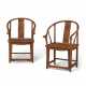 A PAIR OF HUANGHUALI HORSESHOE-BACK ARMCHAIRS - photo 1