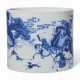 A BLUE AND WHITE `HUNTING SCENE` BRUSH POT - photo 1