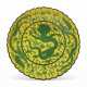A GREEN AND YELLOW-GLAZED `DRAGON` DISH - photo 1