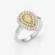 Doppelentourage-Ring mit einem natürlichen leicht goldgelben Diamanten und Brillanten - photo 1