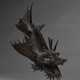 AN IRON ARTICUALTED SCULPTURE OF A MYTHICAL BEAST (SHACHI) - Foto 1