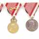 Miniaturen - drei Medaillen und ein Tätigkeitsabzeichen - Monarchie - фото 1