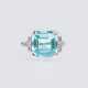 Art-déco Aquamarin-Ring mit Diamanten - photo 1