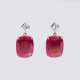Paar Ohrringe mit natürlichen Rubinen und Diamant-Besatz - Foto 1