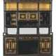 A GRECIAN REVIVAL PARCEL-GILT AND POLYCHROME-PAINTED EBONISED SIDE CABINET - photo 1