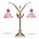 A BRASS AND COPPER TWO-BRANCH TABLE LAMP - фото 1