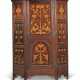 AN ARTS AND CRAFTS MAHOGANY AND FRUITWOOD MARQUETRY WARDRODE - photo 1