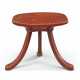 AN EGYPTIAN REVIVAL RED PAINTED `THEBES` STOOL - Foto 1