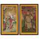 TWO LARGE SILK PAINTINGS OF IMMORTALS WITH ATTENDANTS - photo 1