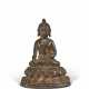 A SMALL SILVER-INLAID BRONZE FIGURE OF BUDDHA SHAKYAMUNI - photo 1
