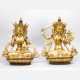 Pair of Asian Gods in sitting positions - photo 1
