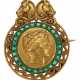 NO RESERVE | GOLD AND EMERALD BROOCH - photo 1