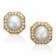 Dunay, Henry. HENRY DUNAY CULTURED PEARL AND DIAMOND EARRINGS - Foto 1