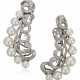 NO RESERVE | CULTURED PEARL AND DIAMOND CLIMBER EARRINGS - Foto 1