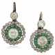 NO RESERVE | DIAMOND AND EMERALD EARRINGS - Foto 1