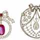 GROUP OF RUBY AND DIAMOND BROOCHES - фото 1