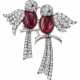 Van Cleef & Arpels. VAN CLEEF & ARPELS RUBY AND DIAMOND 'LOVEBIRD' BROOCH - фото 1