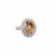 Ring mit braunem Zirkon umgeben von Diamanten, zusammen ca. 1,2 ct, - photo 1