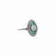 Jugendstil Ring mit Smaragden und Altschliffdiamant - photo 1