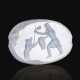 A GRECO-PERSIAN BLUE CHALCEDONY SCARABOID WITH A PERSIAN HUNTER SPEARING A BOAR - фото 1