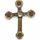 A ROCK CRYSTAL MOUNTED SILVER AND GILT-COPPER REPOUSSE CROSS - photo 1