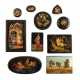 A COLLECTION OF EIGHT LACQUER BOXES AND TWO BROOCHES - фото 1