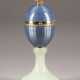A GOLD AND GUILLOCHÉ ENAMEL EGG-SHAPED BOX WITH SWAN - Foto 1