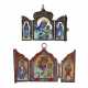 TWO SMALL SILVER AND ENAMEL TRIPTYCHS SHOWING THE MOTHER OF GOD - фото 1