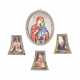 FOUR ENAMEL MEDALLIONS FROM A CHALICE SHOWING SCENES FROM THE PASSION OF CHRIST AND THE TOLGSKAYA MOTHER OF GOD - Foto 1