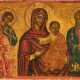 A DATED ICON SHOWING THE HODEGETRIA MOTHER OF GOD FLANKED BY ST. JOHN AND ST. ANDREW - фото 1