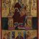 A LARGE ICON SHOWING THE ENTHRONED MOTHER OF GOD AND SELECTED SAINTS - photo 1