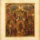 A VERY FINE AND RARE ICON SHOWING 'IN THEE REJOICETH' (HYMN TO HOLY VIRGIN) FROM THE WINTER PALACE COLLECTION (?) - Foto 1