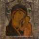 A FINE ICON SHOWING THE MOTHER OF GOD OF KAZAN WITH RIZA - Foto 1