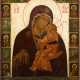 A RARE AND LARGE ICON SHOWING THE MOTHER OF GOD OF JAROSLAVL - photo 1