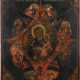 A MONUMENTAL DATED ICON SHOWING THE MOTHER OF GOD 'OF THE BURNING BUSH' WITH OKLAD FROM THE CHURCH ICONOSTASIS OF THE ST. JOHN THE BAPTIST MONASTERY IN TREGULYAEVSK - фото 1