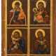 A QUADRI-PARTITE ICON SHOWING IMAGES OF THE MOTHER OF GOD - photo 1