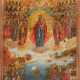 A LARGE DATED ICON SHOWING THE MOTHER OF GOD 'JOY TO ALL WHO GRIEVE' AND SELECTED SAINTS - photo 1