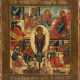 A RARE ICON SHOWING THE MOTHER OF GOD BLACHERNITISSA AND FOUR NATIVITIES - Foto 1