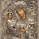 AN ICON SHOWING THE MOTHER OF GOD OF JERUSALEM WITH OKLAD - Foto 1