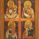 A QUADRI-PARTITE ICON SHOWING FOUR IMAGES OF THE MOTHER OF GOD - Foto 1